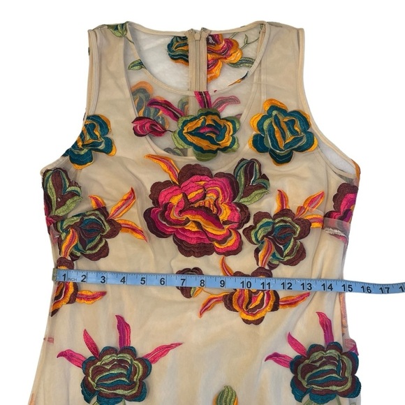Alexia Admor Bright Floral Embroidered Palmer Sheath Sleeveless‎ Dress Women's 8 - Picture 8 of 14
